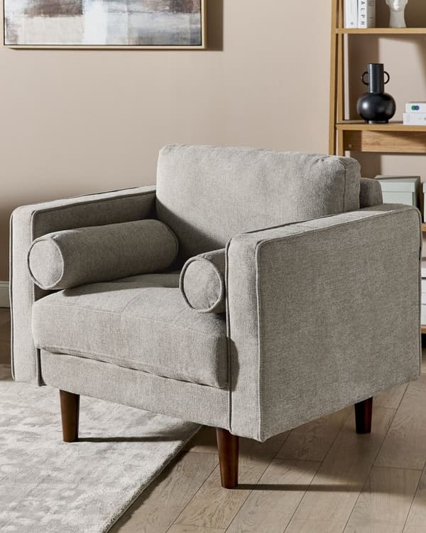 Lenestol Taupe Polstret Polstret Tykt polstret Ryggstøtte Klassisk Retro Design Stue