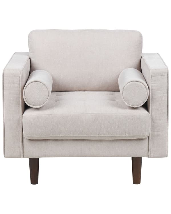 Lenestol Beige Polstret Polstret Tykt polstret Ryggstøtte Klassisk Retro Design Stue