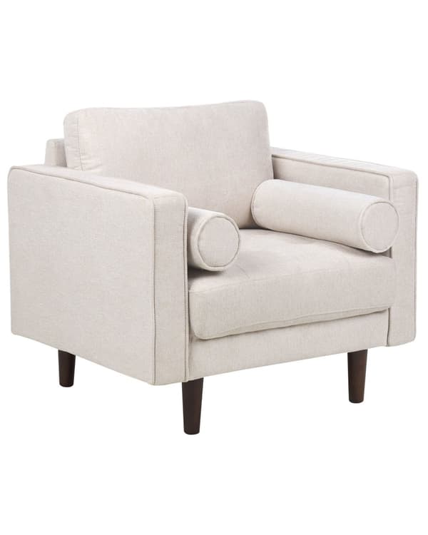 Lenestol Beige Polstret Polstret Tykt polstret Ryggstøtte Klassisk Retro Design Stue