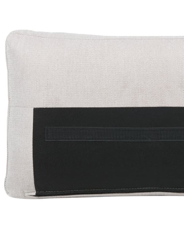 Lænestol Beige Stof Stuestol med Armlæn til Stuen Bred Hvilestol Polstret Design Møbel med Pølsepuder