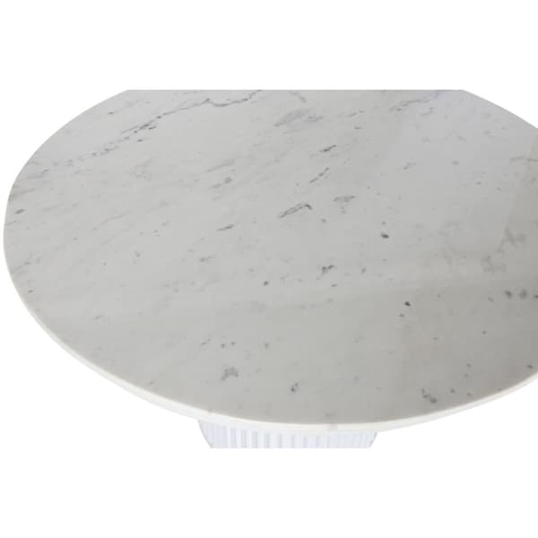 Spisebord Home ESPRIT Hvid Metal Marmor 110 x 110 x 76 cm