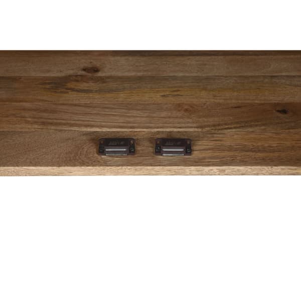 Skänk Home ESPRIT Vit Gyllene Naturell Trä 80 x 45 x 97 cm