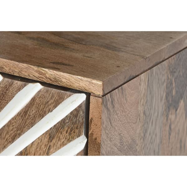 Skänk Home ESPRIT Vit Gyllene Naturell Trä 80 x 45 x 97 cm