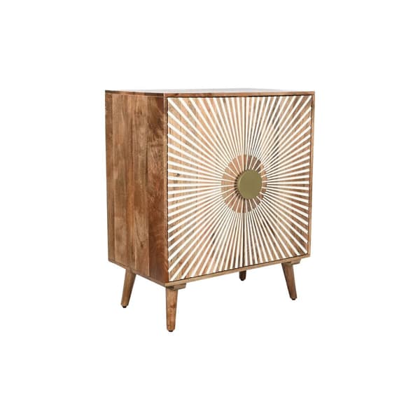 Skänk Home ESPRIT Vit Gyllene Naturell Trä 80 x 45 x 97 cm
