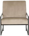 Miniatyrbillede 4 af 8: Lænestol Taupe Velour Stuestol med Armlæn til Stuen Bred Hvilestol Polstret Design Møbel