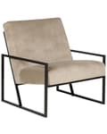 Miniatyrbillede 1 af 8: Lænestol Taupe Velour Stuestol med Armlæn til Stuen Bred Hvilestol Polstret Design Møbel