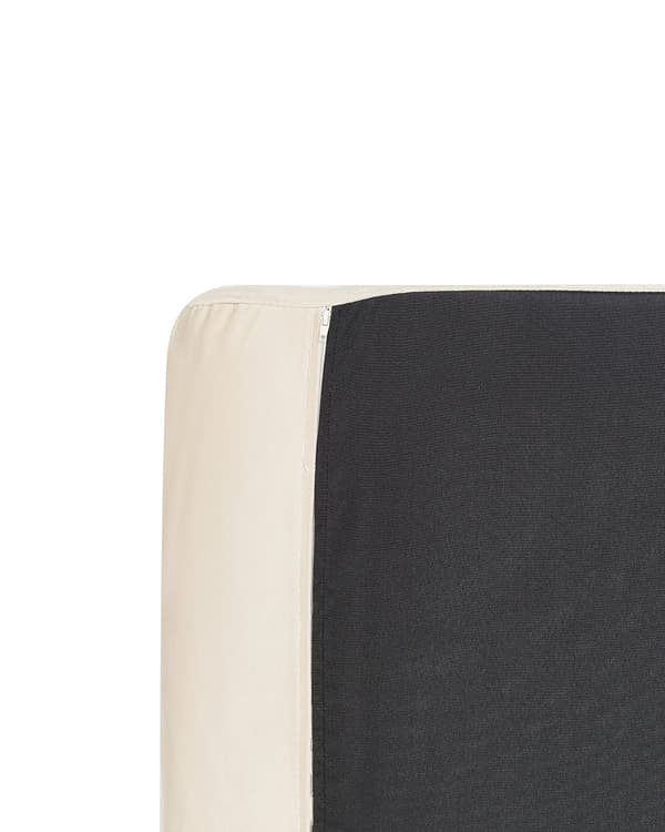 Lænestol lys beige velourbetræk aluminiumsben hynder moderne retro