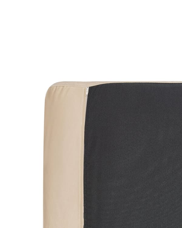 Lænestol beige fløjlsbeklædning aluminiumsben hynder moderne retro