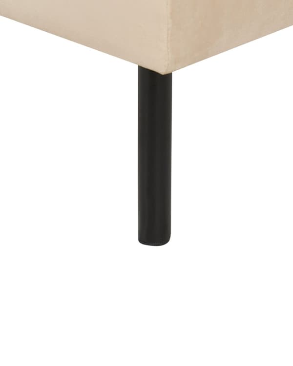 Lænestol beige fløjlsbeklædning aluminiumsben hynder moderne retro