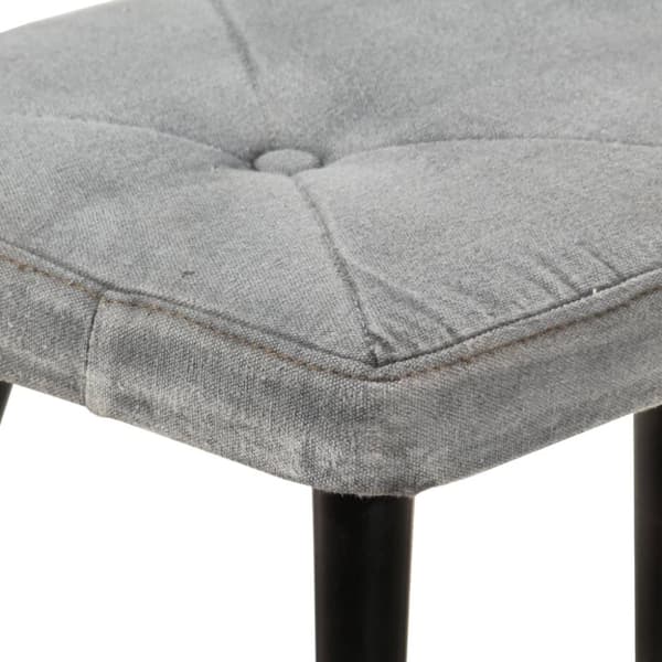 lænestol med fodskammel vintagestil kanvas grå