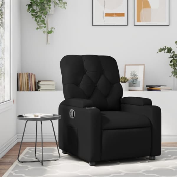 Reclinerfåtölj svart konstläder