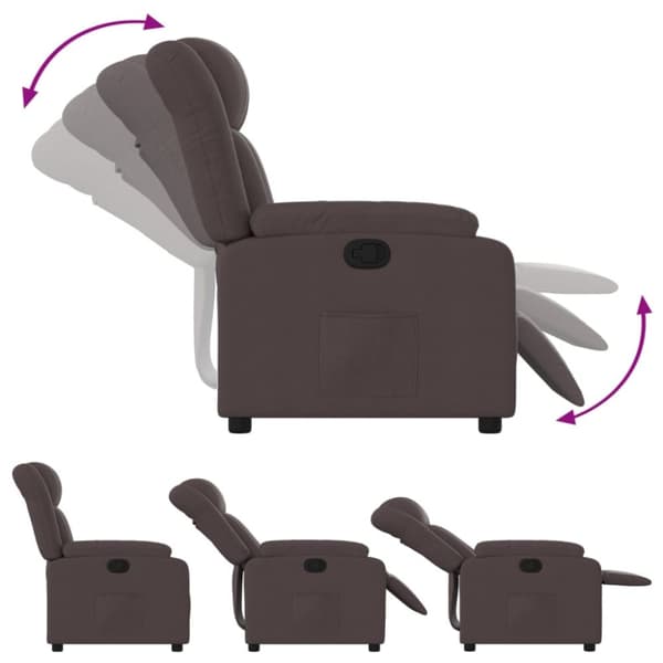Reclinerfåtölj mörkbrun tyg