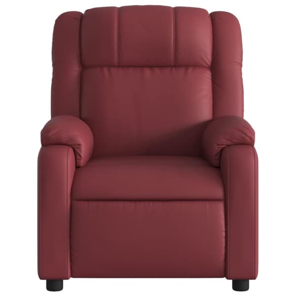 Reclinerfåtölj vinröd konstläder