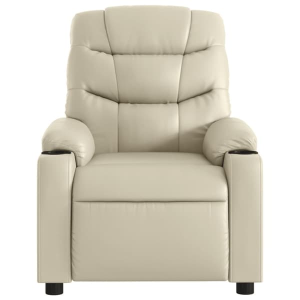 Reclinerfåtölj gräddvit konstläder