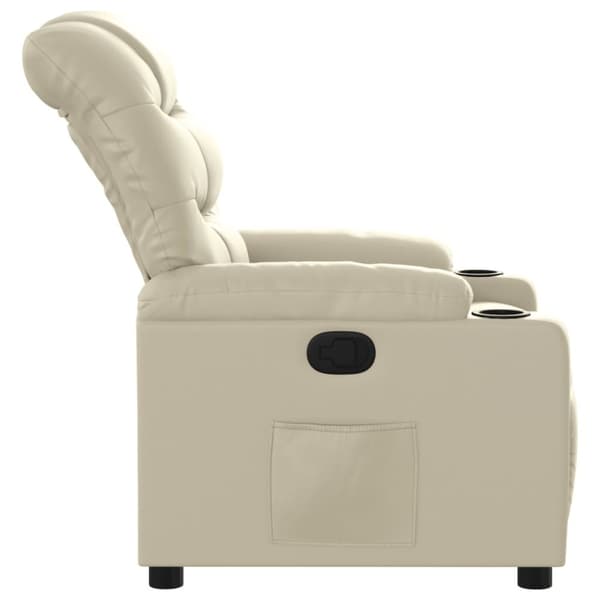 Reclinerfåtölj gräddvit konstläder