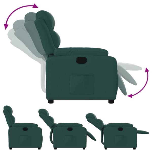 Reclinerfåtölj mörkgrön tyg