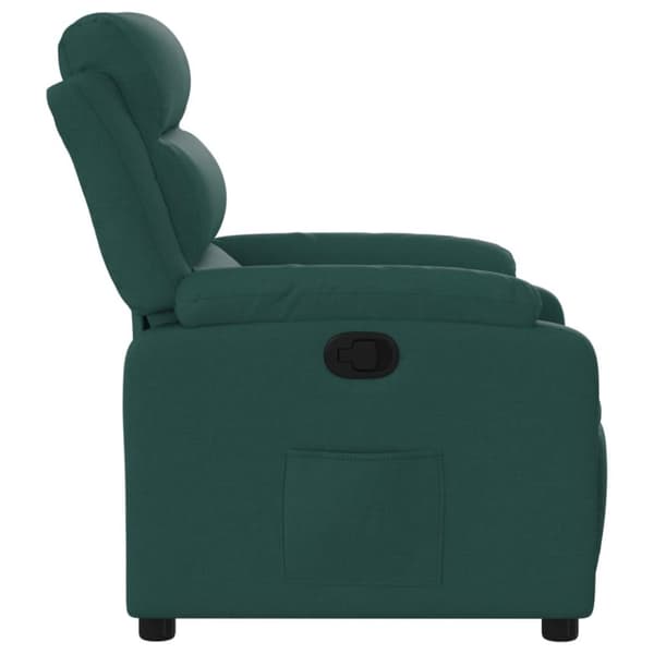 Reclinerfåtölj mörkgrön tyg