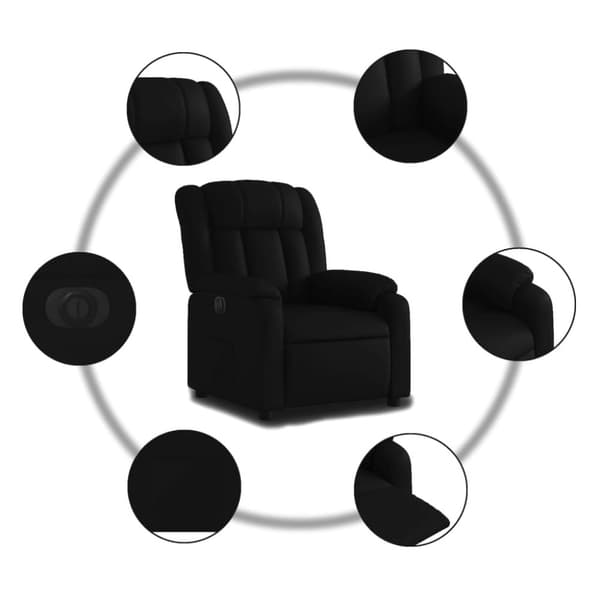 Elektrisk reclinerfåtölj svart konstläder