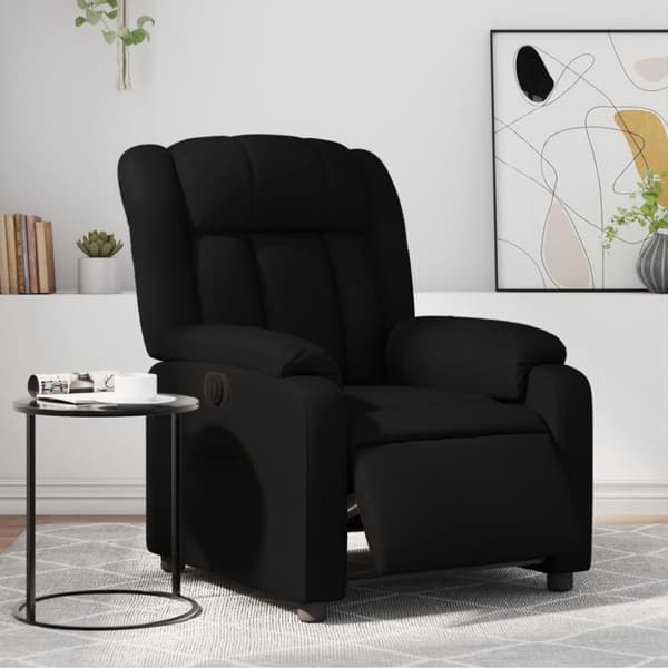 Elektrisk reclinerfåtölj svart konstläder