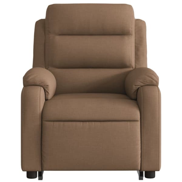Reclinerfåtölj med uppresningshjälp brun tyg