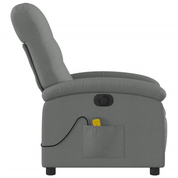 Elektrisk massagefåtölj mörkgrå tyg