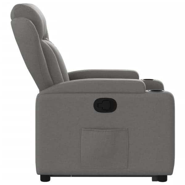 Reclinerfåtölj med uppresningshjälp mörkgrå tyg