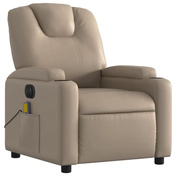 Elektrisk massagefåtölj cappuccino konstläder