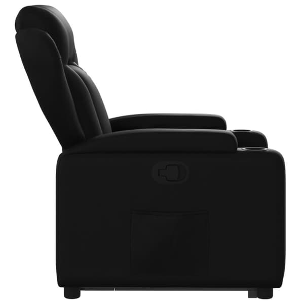 Reclinerfåtölj med uppresningshjälp svart konstläder
