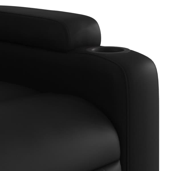 Reclinerfåtölj med uppresningshjälp svart konstläder