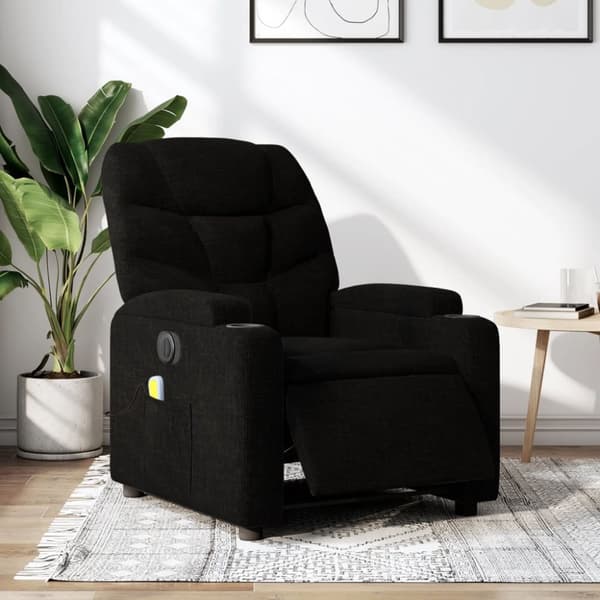 eldrevet massagestol stof sort