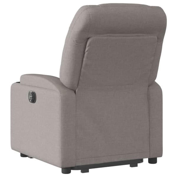 Elektrisk reclinerfåtölj med uppresningshjälp taupe tyg
