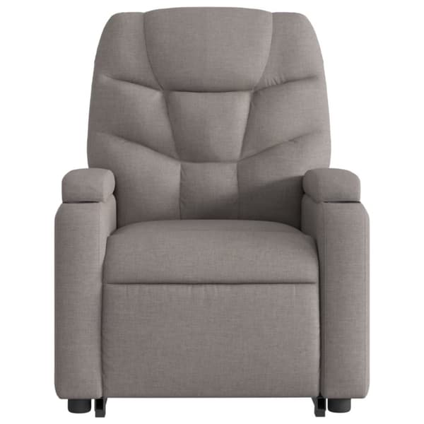 Elektrisk reclinerfåtölj med uppresningshjälp taupe tyg