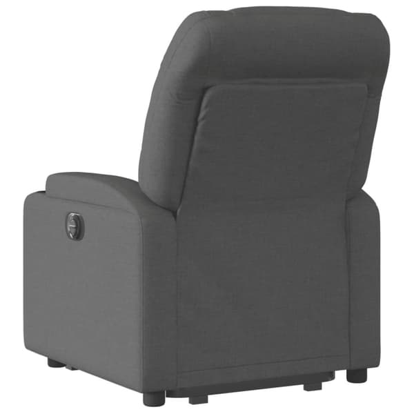 Elektrisk reclinerfåtölj med uppresningshjälp mörkgrå tyg