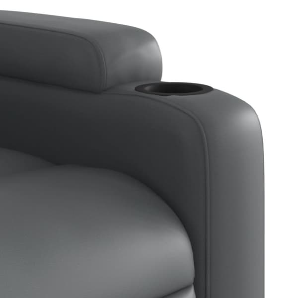 Massagefåtölj med uppresningshjälp Grå konstläder