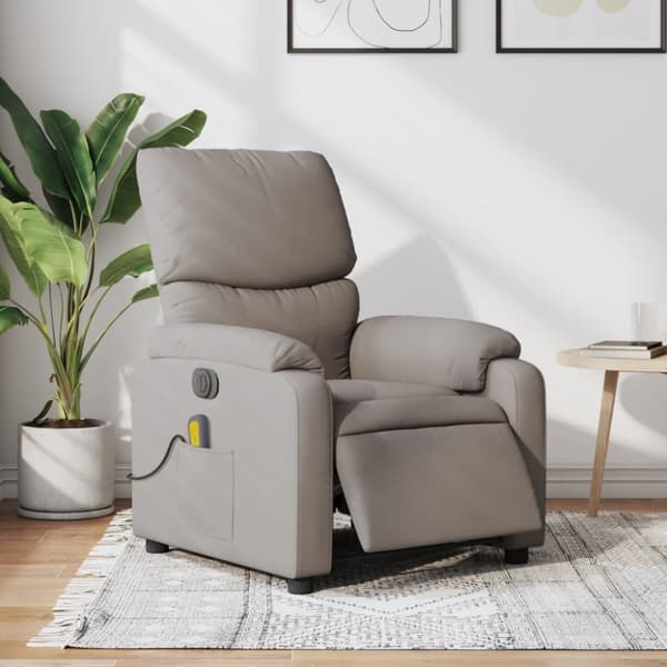 Elektrisk massagefåtölj taupe tyg