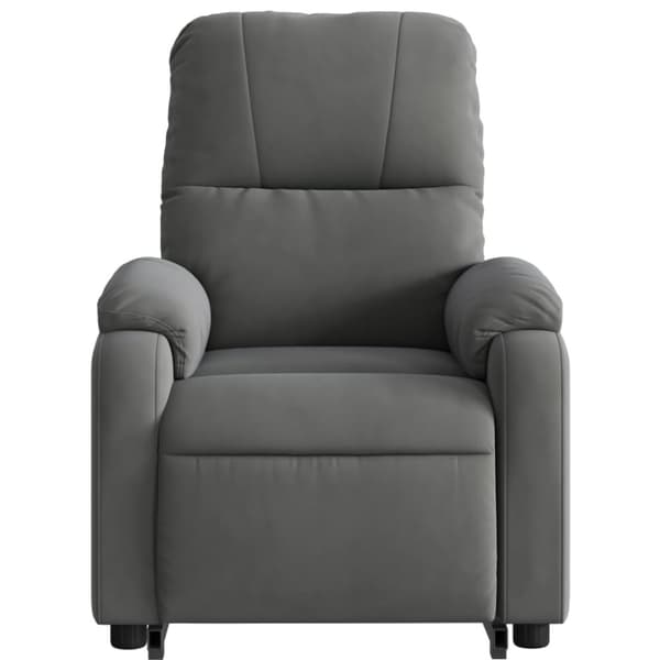 massagestol med løftefunktion mikrofiberstof mørkegrå