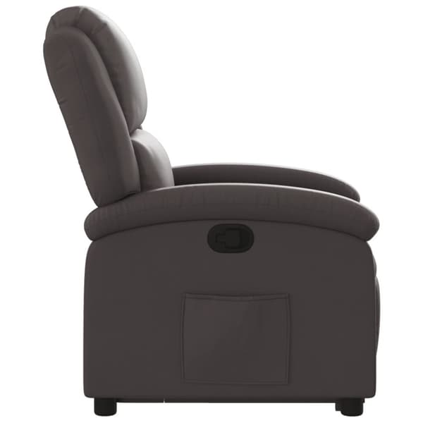 Reclinerfåtölj med uppresningshjälp mörkbrun äkta läder