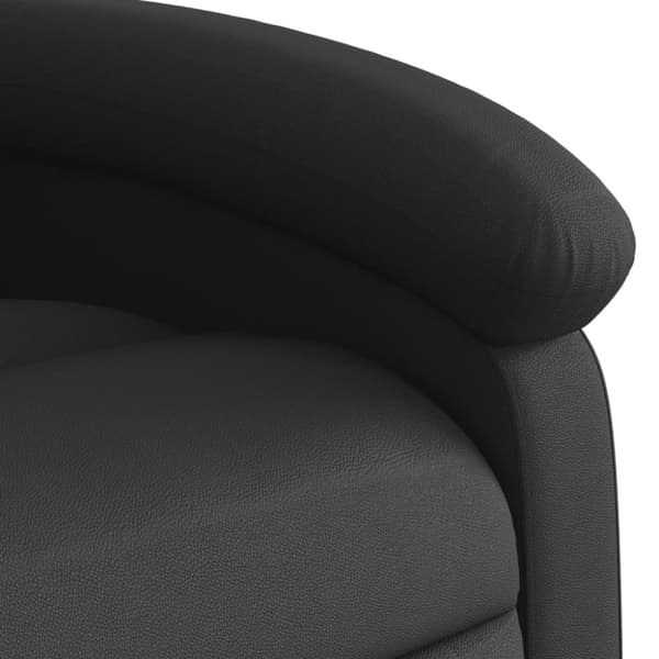 Elektrisk reclinerfåtölj svart äkta läder