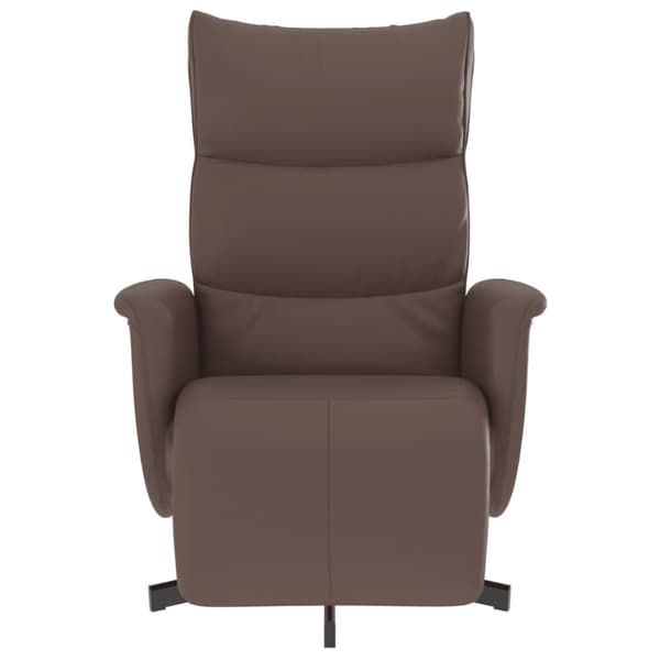 Reclinerfåtölj med fotstöd brun konstläder