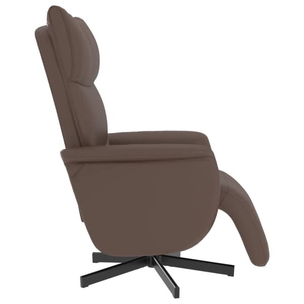 Reclinerfåtölj med fotstöd brun konstläder
