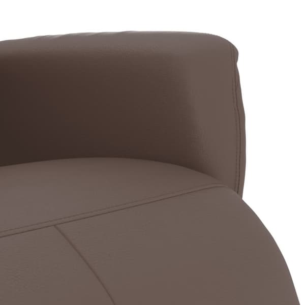 Reclinerfåtölj med fotstöd brun konstläder