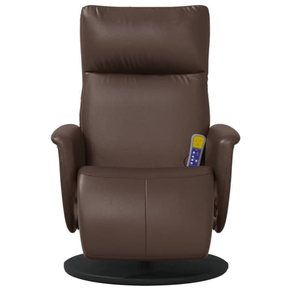 Reclinerfåtölj med fotstöd brun konstläder