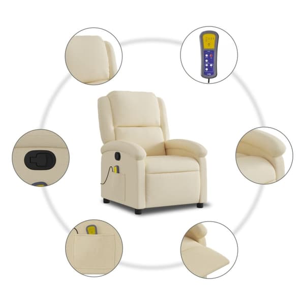 massagestol stof cremefarvet