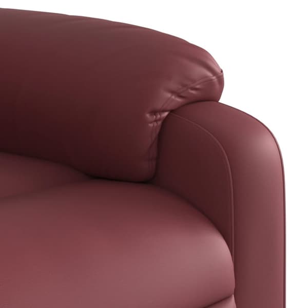 Reclinerfåtölj vinröd konstläder