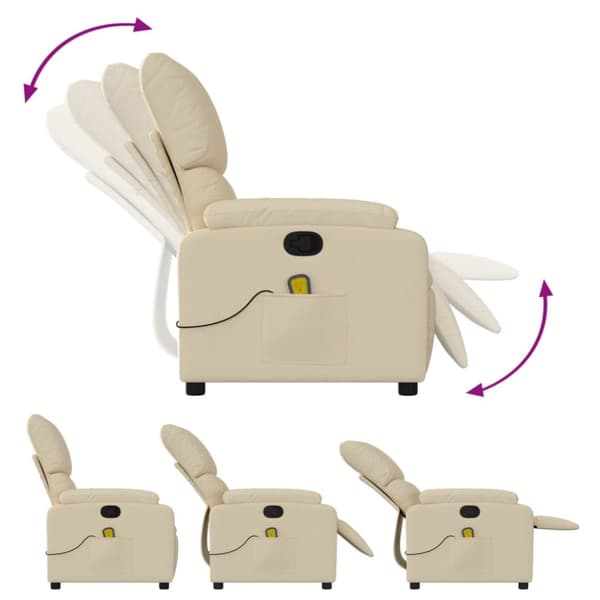 massagestol stof cremefarvet