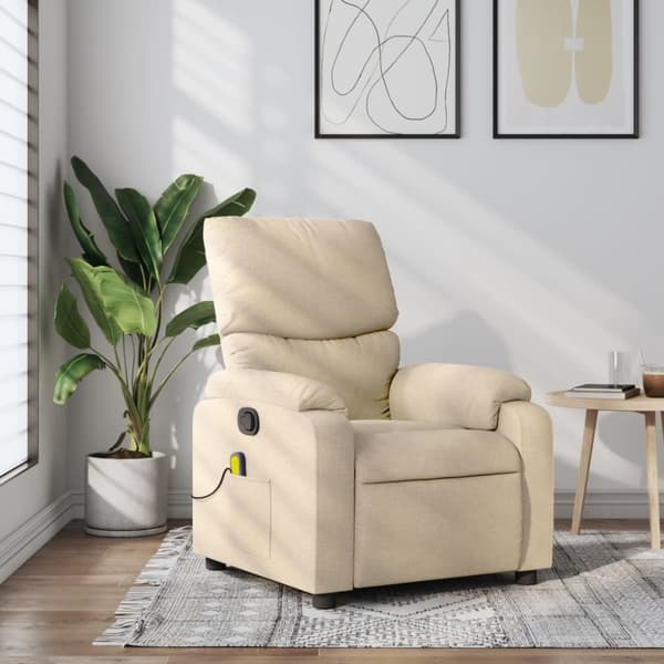 massagestol stof cremefarvet
