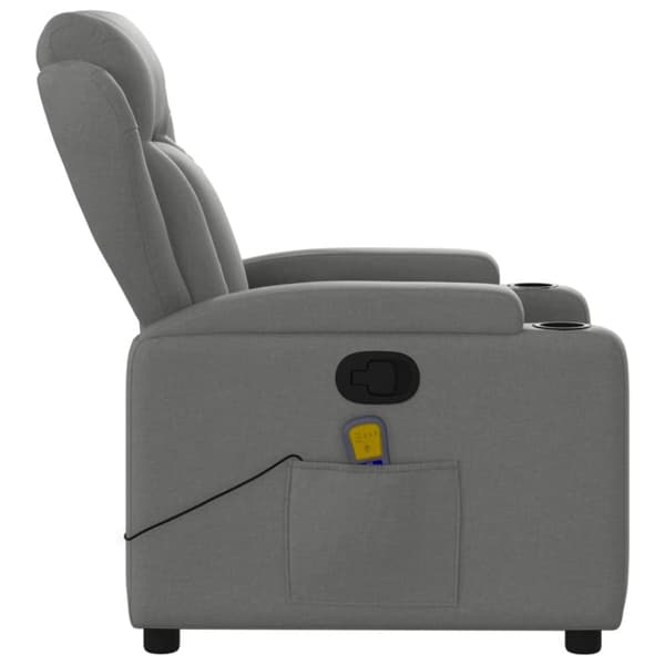 Massagefåtölj mörkgrå tyg