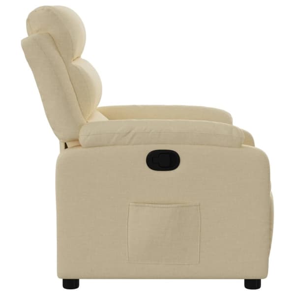 Reclinerfåtölj gräddvit tyg