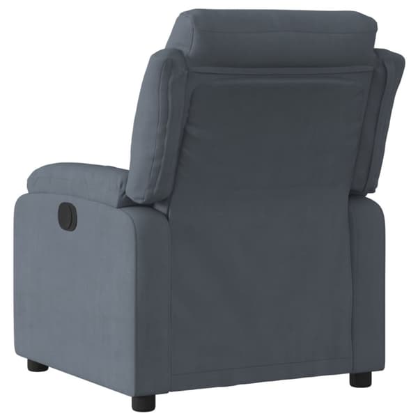 Reclinerfåtölj mörkgrå sammet
