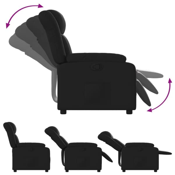 Reclinerfåtölj svart konstläder